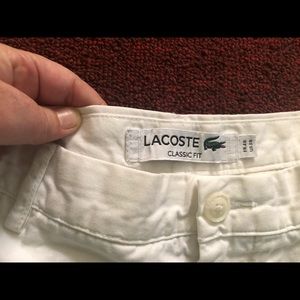 Men’s white Lacoste Bermuda shorts